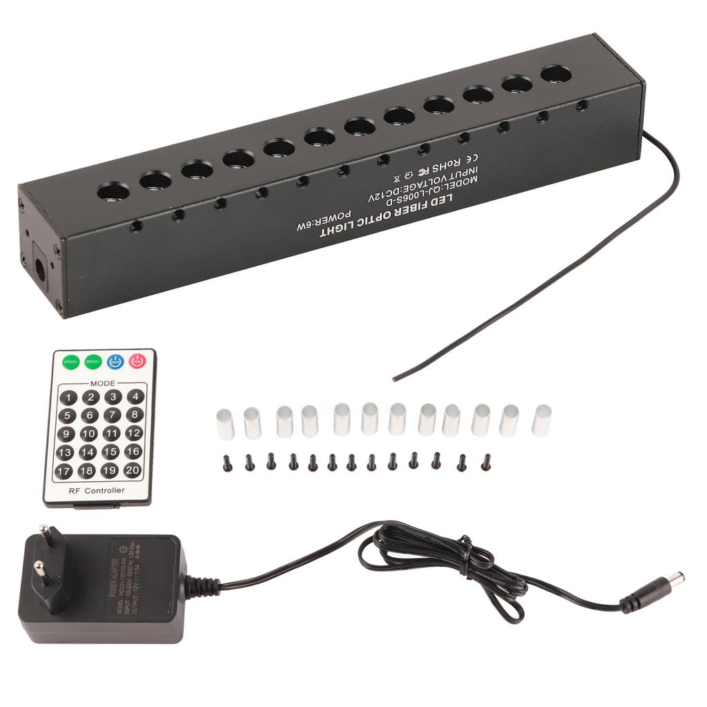 Fiber Optic Lights Kit 12 Holes 6W White Light Meteor Fiber Optic Light with 20 Meteor Modes