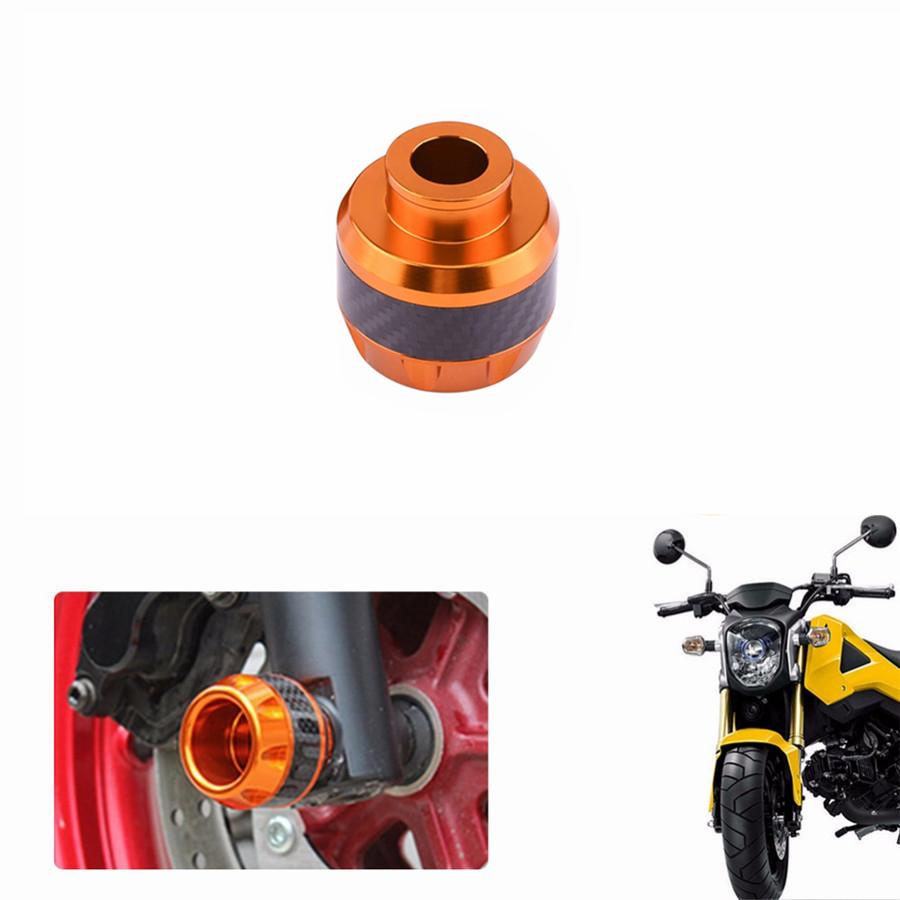1pc Orange & Carbon Fiber Motorcycle Front Fork Frame Sliders Crash Protection