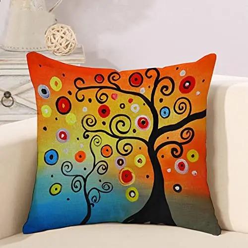 Office Living Room Home Pillowcase Colorful Background Fantasy Tree Pillowcase Car Ornaments