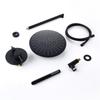 Black Shower System Set Bathroom Faucet Mixer Diverter Tap Brass Ceiling Or Wall Arm Handheld Spray With 8-16" Rian Head