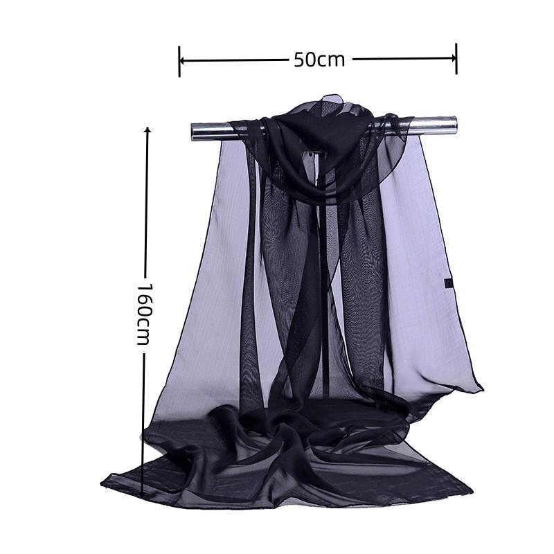 160*50Cm Solid Color  Simulation Silk Chiffon Striped Scarf Wild Fashion Shawl Sunscreen Print Floral Scarf Scarves