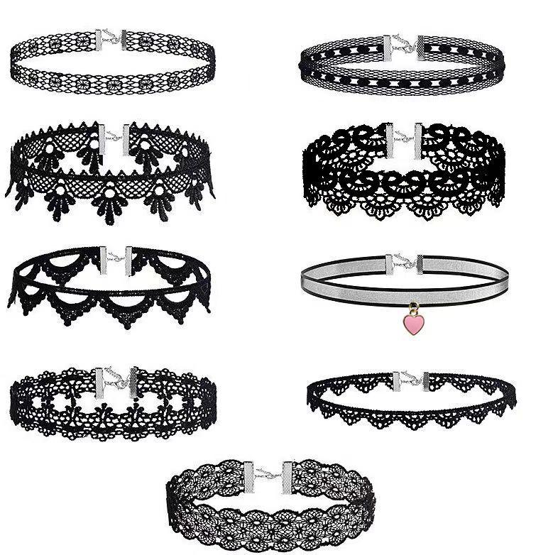 Lady Chokers Leaf Tassel Women Neck Jewelry Accessory Girl Lace Gothic Vintage Sexy Fashion Velvet Rose Beads Flower Necklace