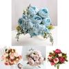 8 Heads Artificial Silk Peony Bouquet For Realistic Wedding Decor**