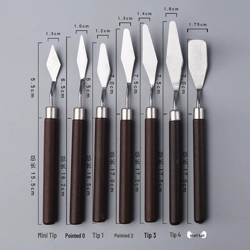 5-Piece Stainless Steel Palette Knife Set for Oil and Gouache Painting