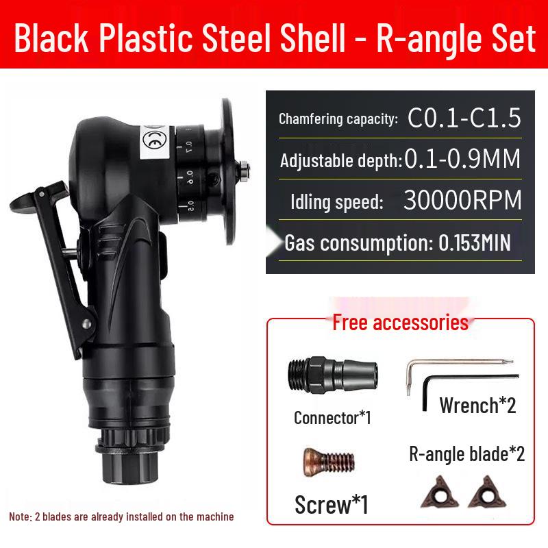 Handheld Mini Pneumatic Chamfering Machine: 45° C/R-Angle Deburring Tool for Woodworking and Metal