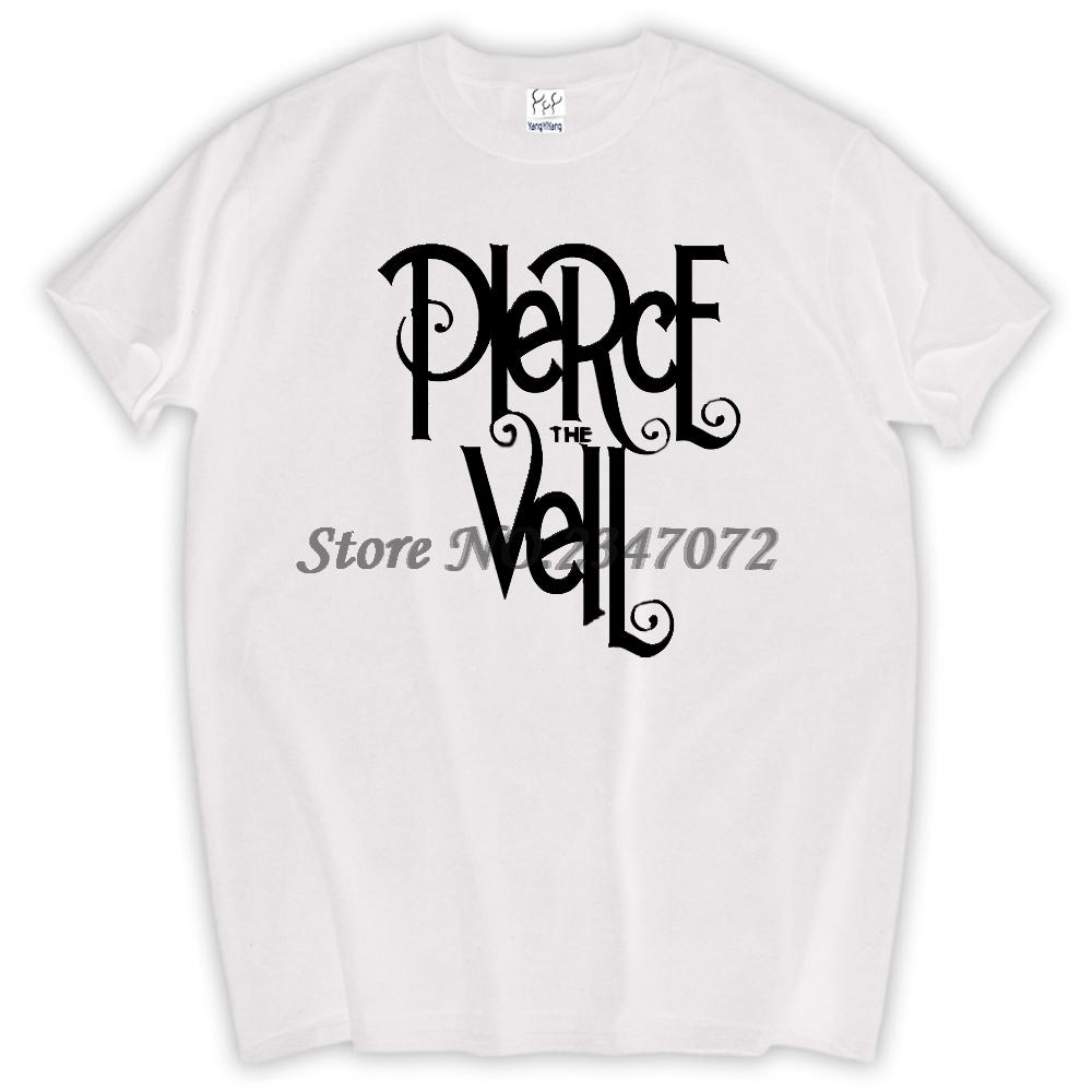 Pierce the Veil TShirt American Posthardcore Band Black and White Tee Cotton Tshirt Unisex Summer Size