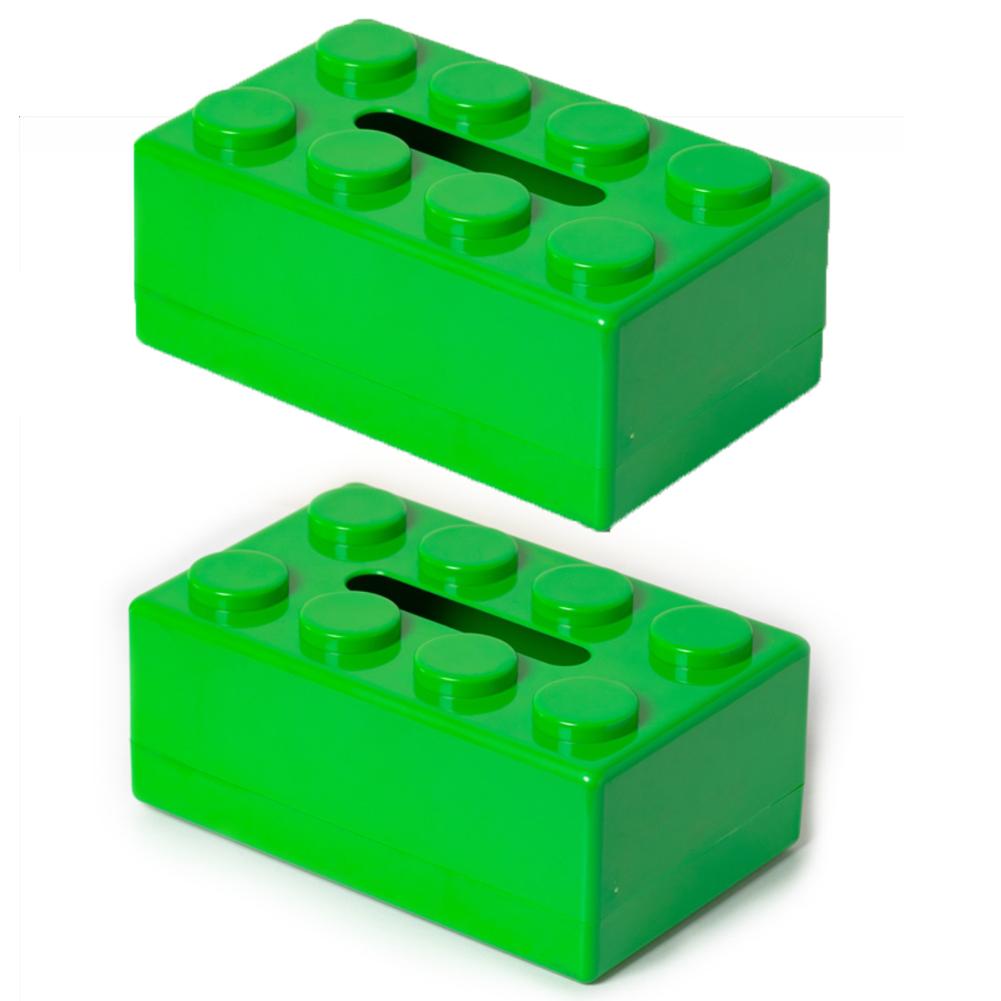 Building Block Design Tissue Box Tissue Holder With Spring Tissue Storage Box for Bathroom Living Room Bedroom Vanity Countertop