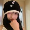 Heart Button Knitted Beanies Cap Vintage Pullover Hats Fashion Y2k Baggy Cap  Streetwear