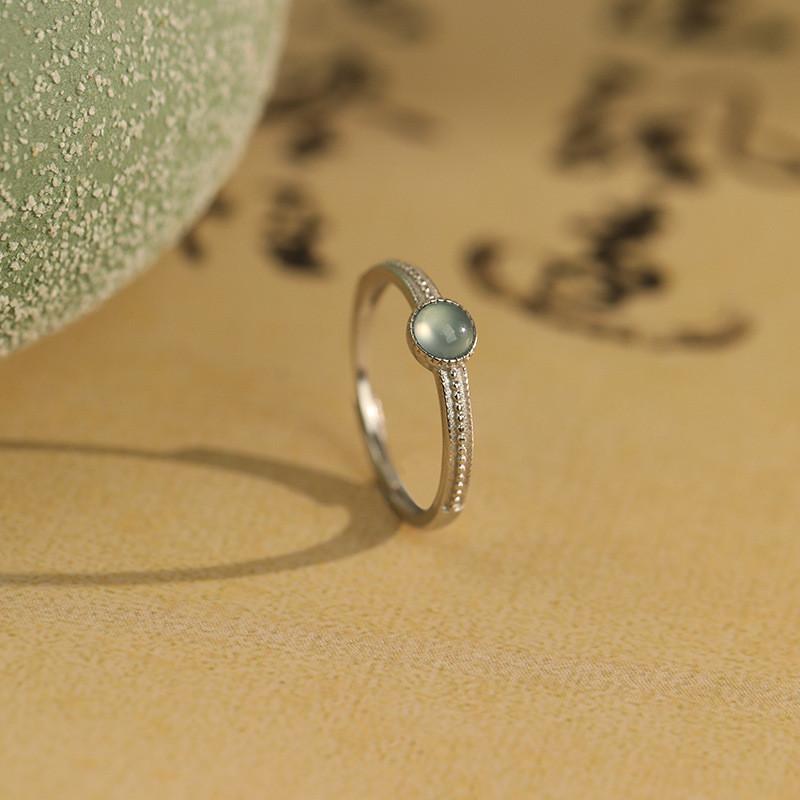 Stunning New Chinese Style Gourd Jade Ring For Women In Trendy Geometric Design