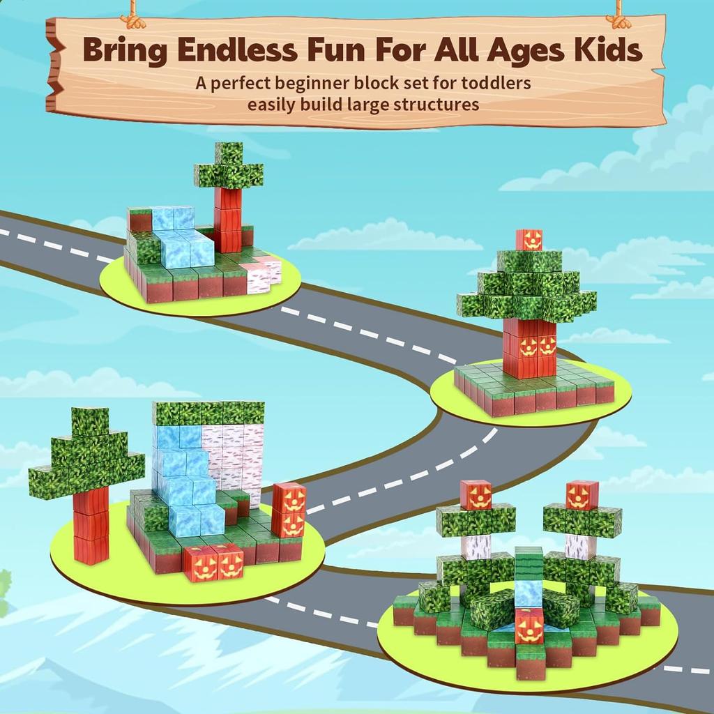 Magnet Toys Iron Suction Stone My Magnetic World Square Building Blocks Puzzle Children Birthday Gift