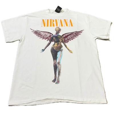 Vintage 1993 Nirvana In Utero XL 90s Band Single Stitch White T-shirt REPRINT