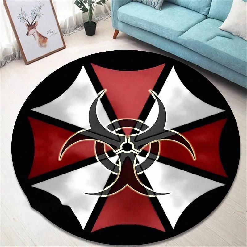 R-Resident Evil Umbrella Printed Round Carpet Living Room Bedroom Beautiful Mats Non -slip Door Pad Floor Mats Birthday Gift