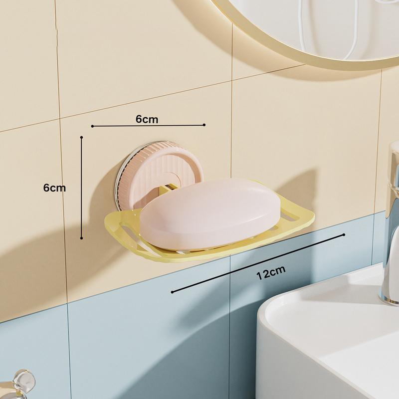 Punch-free Drain Soap Box Portable Student Dormitory Soap Box Bathroom Detachable Suction Cup Soap Rack