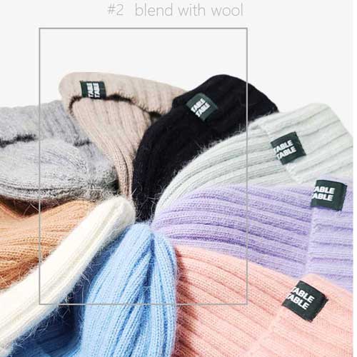 VEGETABLE TABLE Taro Angora Wool Beanie Purple