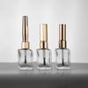15Ml Nail Polish Bottle Empty With Lid Brush Cosmetic Containers Nail Glass Bottles With Brush Gold And Silver Lid