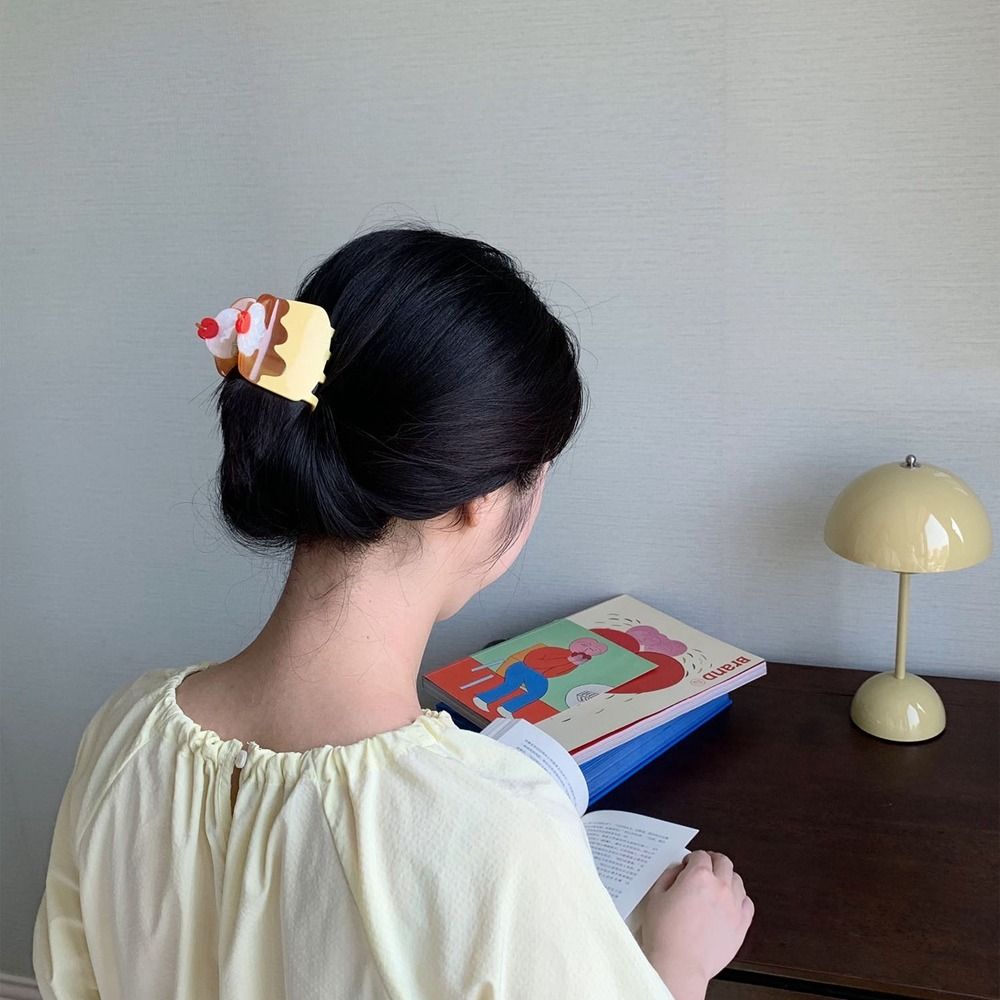 Cherry Cake Acetic Acid Hair Claw Sushi Simulation Food Shark Clip Fashion Fruits Hair Clip  Women