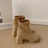 Vintage Platform Thick Heels Women Ankle Boots Street Style Stripper Party Modern Short Botas Para Mujer Autumn Winter Shoes