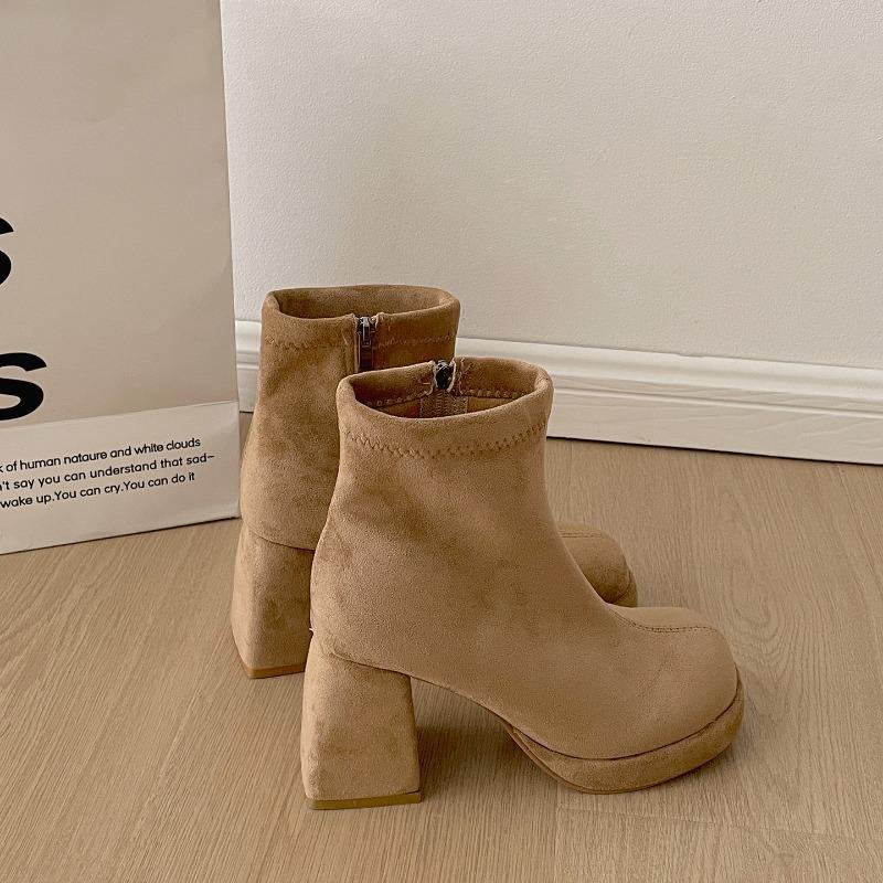 

Винтажные ботильоны на платформе и толстом каблуке для женщин, уличный стиль, для стриптиз-вечеринки, современные короткие ботильоны для женщин, обувь на осень-зиму 35