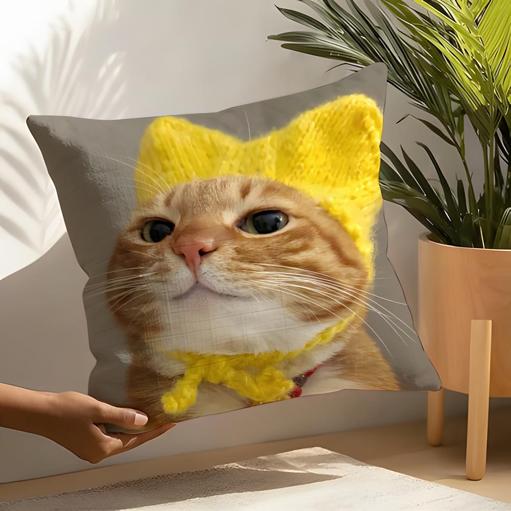 Cute funny internet meme cat Pillow Case Linen Cushion Covers For Decorative Sofa Home Pillows Case Car Chair Pillows Cases