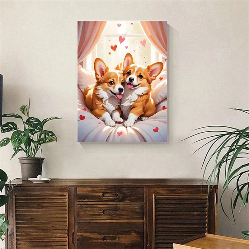 DIY Diamond Painting Cute Puppy Cross Stitch Kit Mosaic Art Diamond Painting Full Circle Diamond Home Decoration