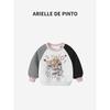 French Arielle De Pinto Girls' Sweatshirt Autumn Fashion Cartoon Print Raglan Sleeve Children's Clothing