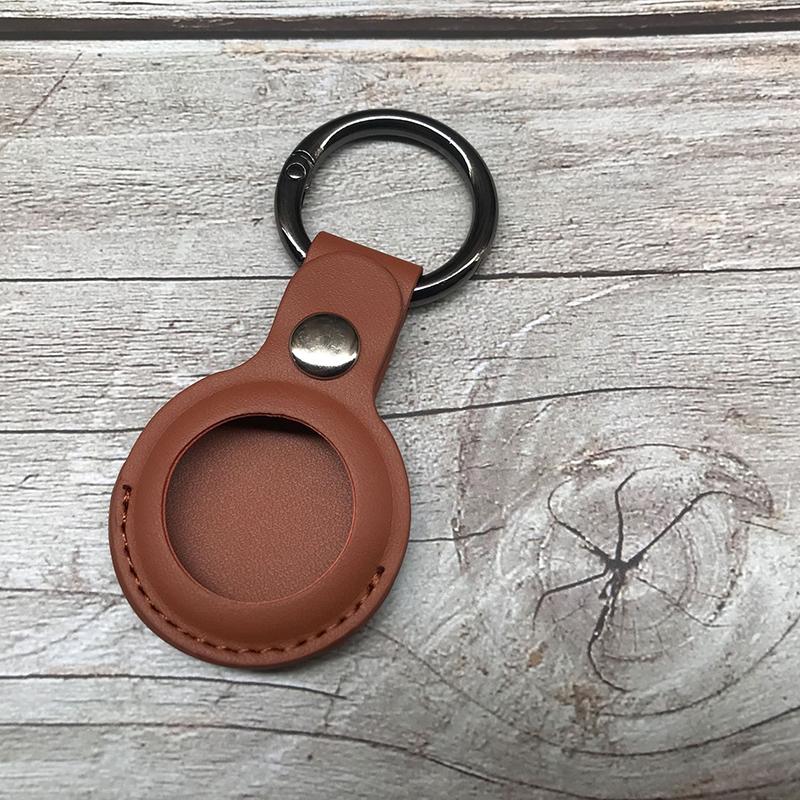 High Quality Metal Case For Apple Airtags Protective Cover For Apple Locator Tracker Anti-Scratch Device With Leather Keychain