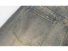 Used Ripped Slim Straight Jeans: Unisex Retro Nischendesign