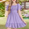 Girls' Summer Dress - Off Shoulder Ruffle Sundress