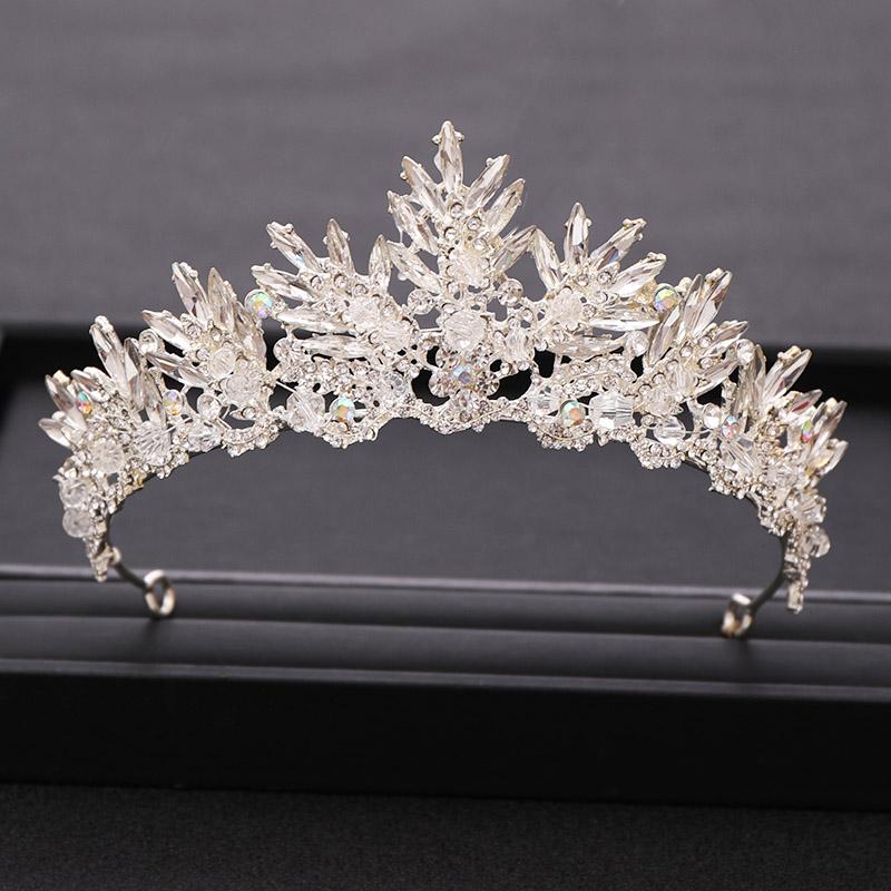 

Trendy Wedding Crown accessories Baroque Silver color Rhinestone Crystal Bridal Crown Headdress Wedding Hair Accessories Tiara