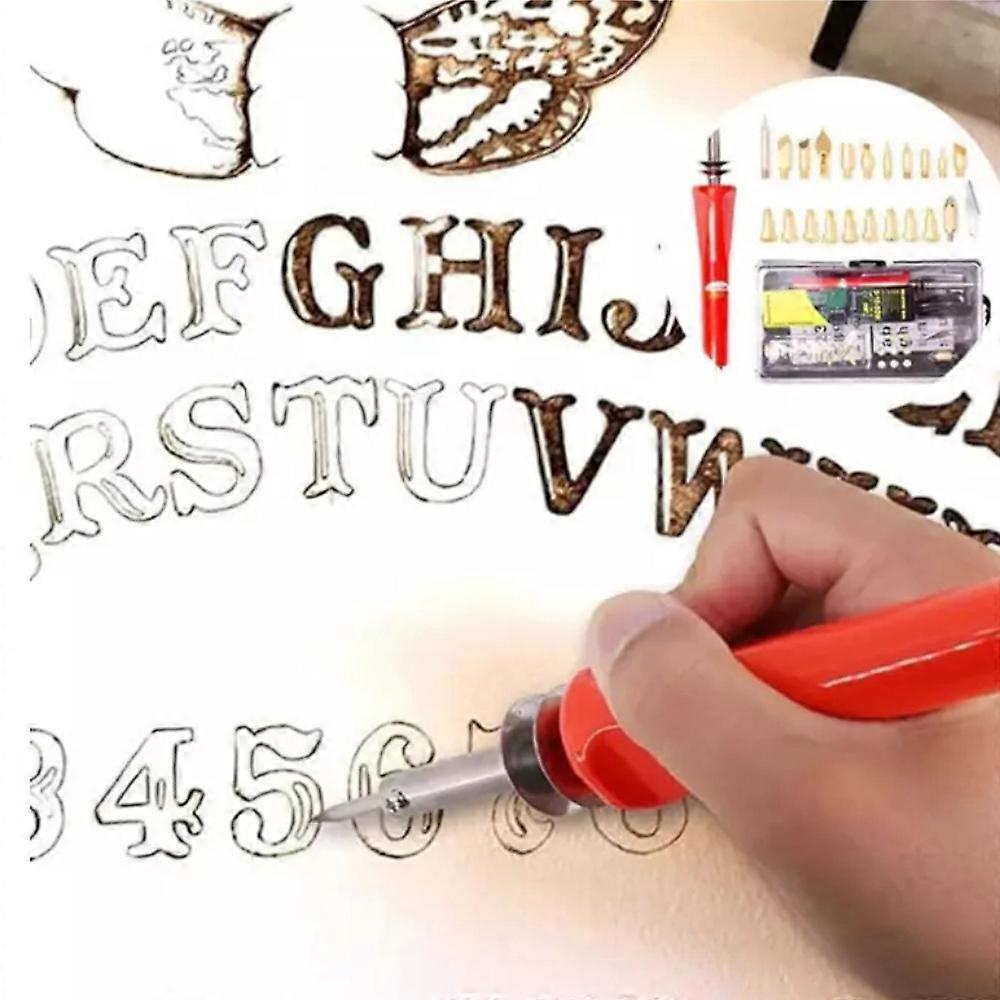 DIY Wood Burning/Carving Set,Hot Stamp Tool W/ Letters Alphabet for Wood