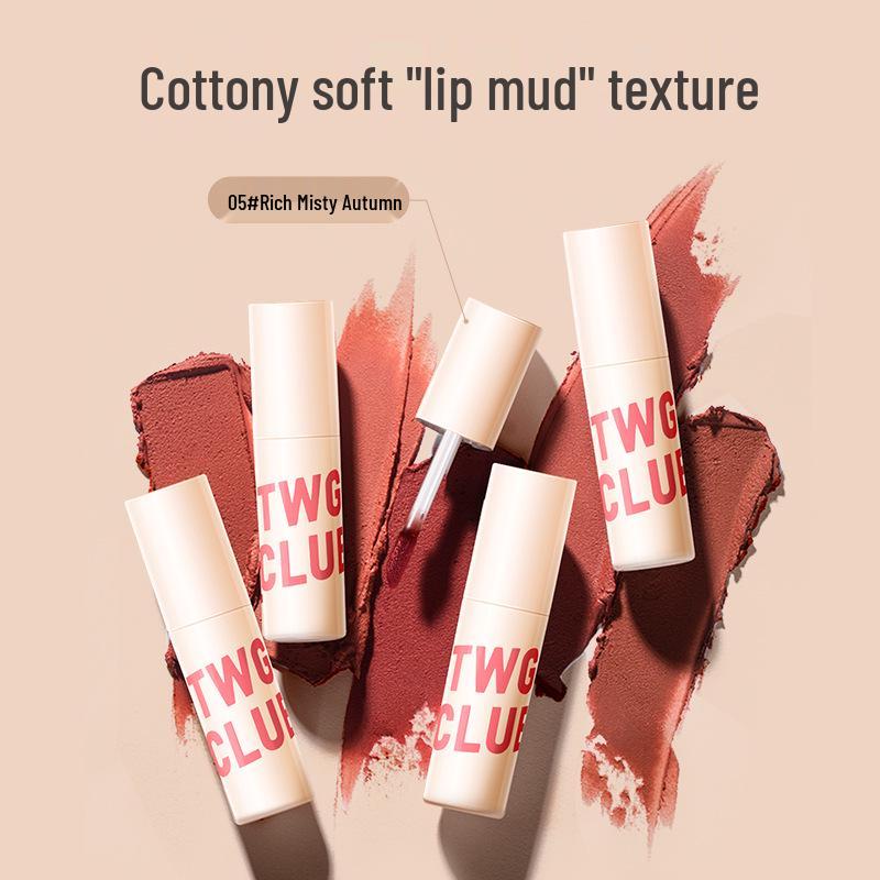 TWG Velvet Mousse Matter Lippenstift - Nicht-Klebender, Nicht-Verblassender Lipgloss für Studenten