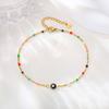 Evil Eye Anklet Bracelet for Women, 18K Gold Plated Stainless Steel, Adjustable Waterproof Evil Eye Jewelry