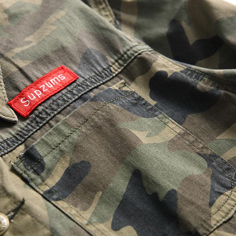 Buy DAYIFUN Men Camouflage Denim Jacket 