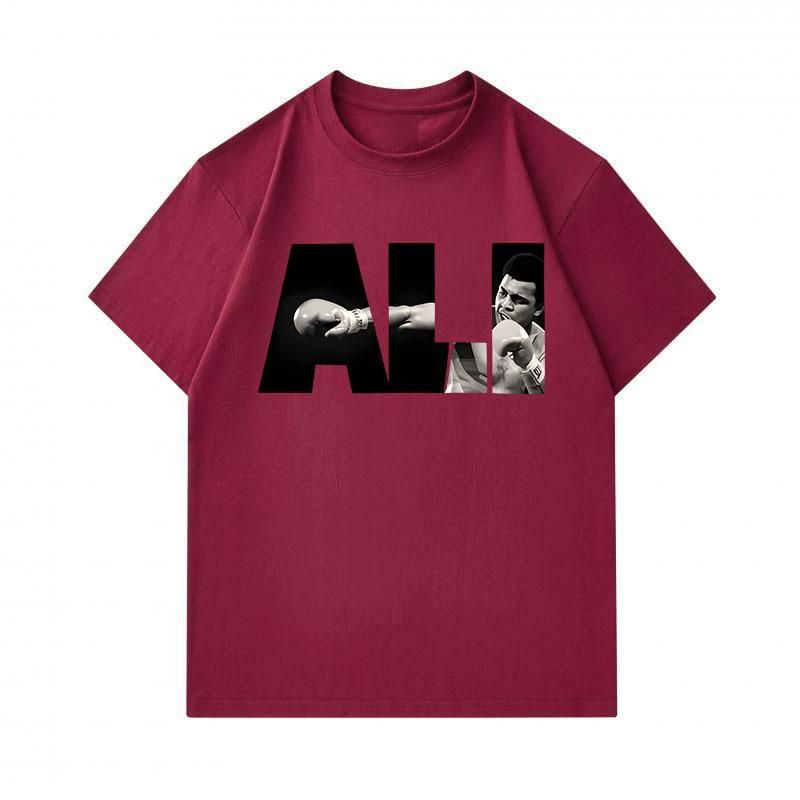 Herren 100% Baumwolle Rundhals Kurzarm T-Shirt, Retro Boxkampf Kämpfer Print Lässig Bequem Weiches Tee für Tägliche Streetwear Sommer Lässige Oberteile
