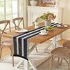 Bohemian Table Runner Knitted Table Runner with Tassels Black White Table Runner Dining Table Decoration for Farmhouse Weddings Parties