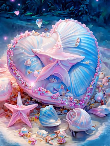 5D Diamond Embroidery Fantasy Shell Picture Rhinestones Painting Starfish Cross Stitch Mosaic Landscape Kit Child Gift