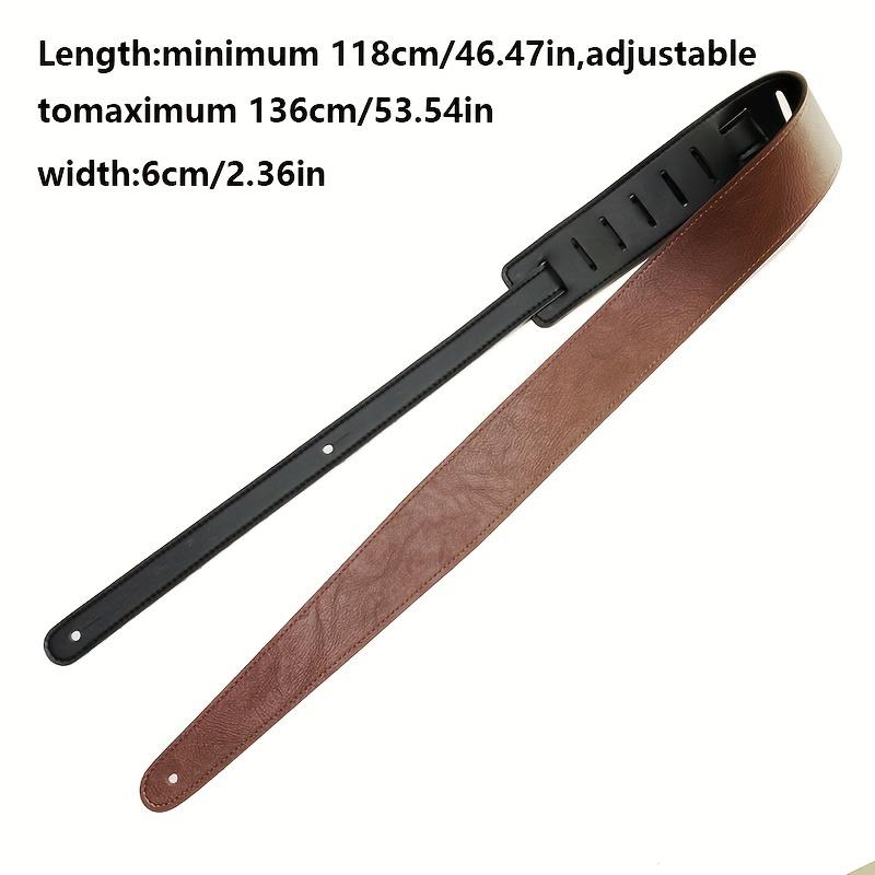 Leder Gitarrengurt 6 cm Breite Beidseitig tragbar Verstellbar von 118 cm bis 136 cm für E-Gitarren, Akustikgitarren, Bassgitarren