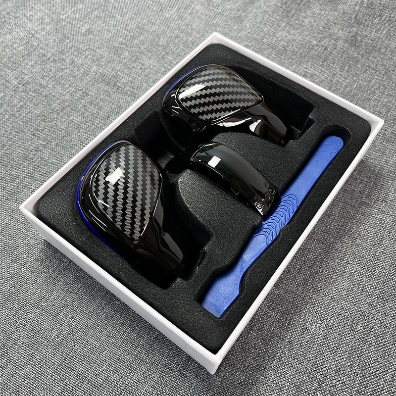 Carbon Fiber Texture DSG Schaltknauf Getriebe Seitenabdeckung DSG Emblem für VW Golf 6 Golf 7 R GTI Passat B7 B8 CC R20 Jetta MK6