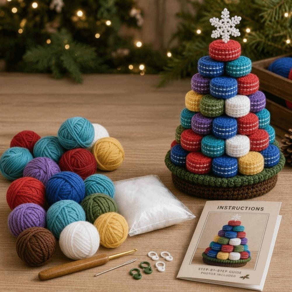 3D Knitted Christmas Tree Craft Set Sports Ball Christmas Tree Material Kit Home Decoration