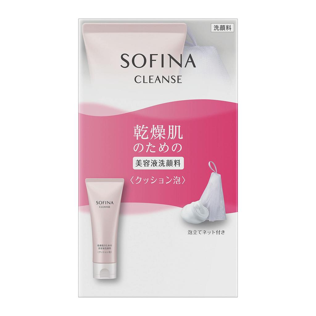 Sofina Serum Cleanser for Dry Cushion 120g Skin, Foam,