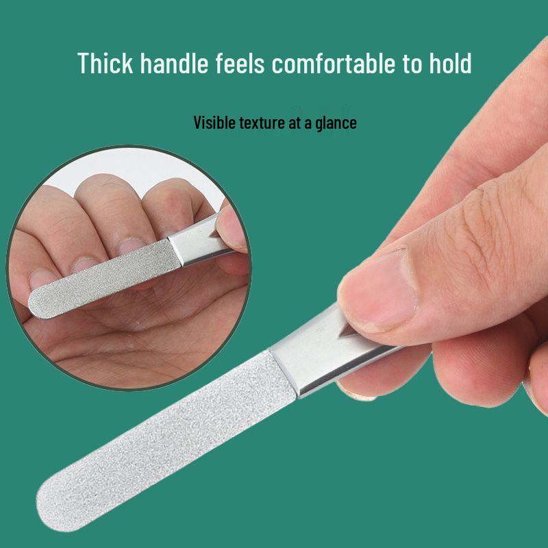 Двусторонняя стальная пилка для ногтей Mi Ka: Прочный, водонепроницаемый, матовый инструмент для полировки для формирования ногтей и салонного использования.