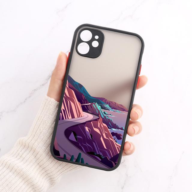 

Чехол для телефона Iphone 13 Pro Max, чехол Funda Iphone 14 12 11 Pro 13 Mini X Xs Xr 7 8 Plus Se 2022, жесткий противоударный чехол с пейзажем For iPhone 13 Mini