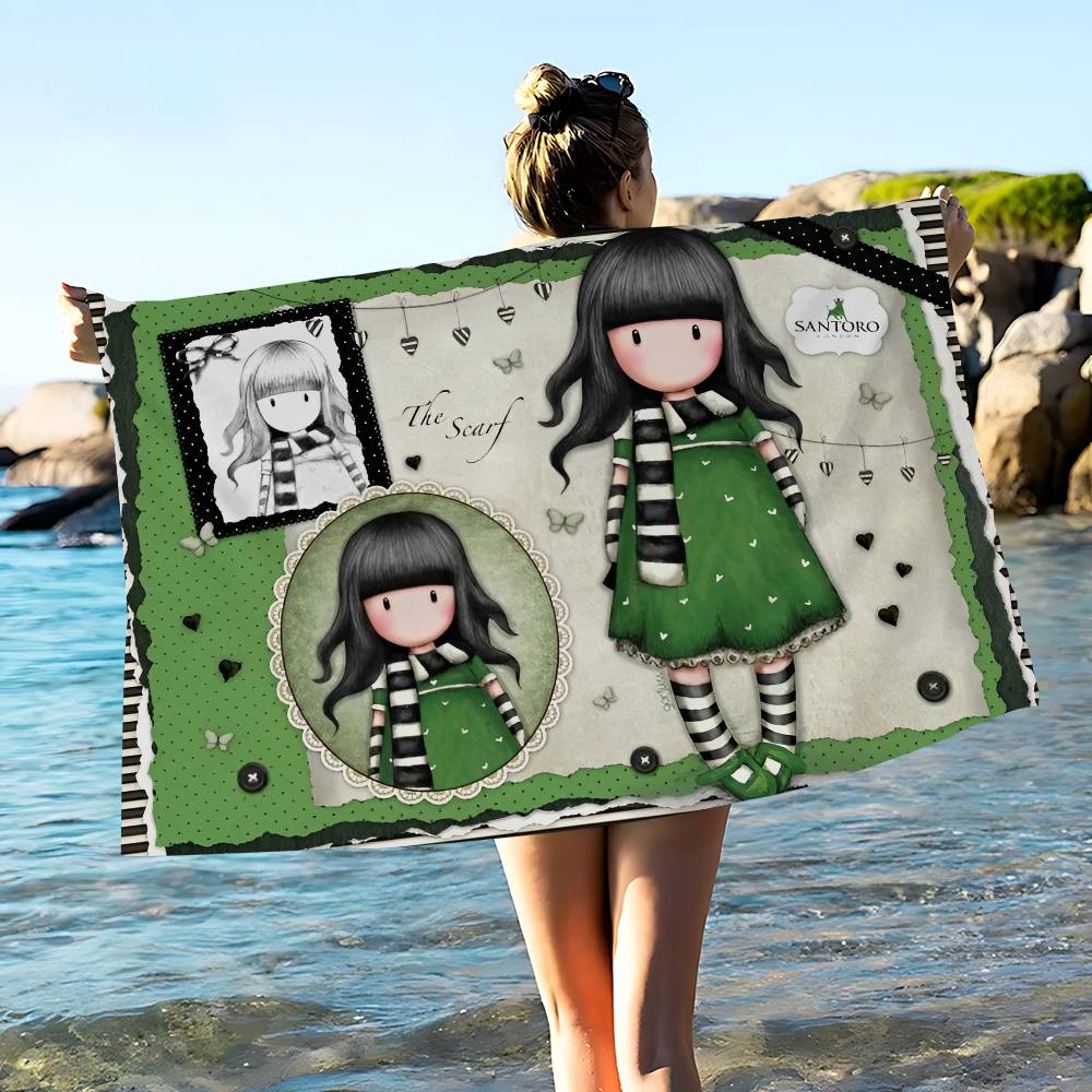 

Cute Gorjusses Cartoon S-Santoro Bath Towel Microfiber Soft Water Absorbing Breathable For Girl Kids Decorative Beach Towel W40*H60(CM)