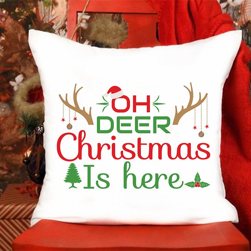 I Love Santa Claus Printed Pillowcase Christmas Sofa Cushion Cover Bed Pillowcase Room Cute Pillowcase Gift