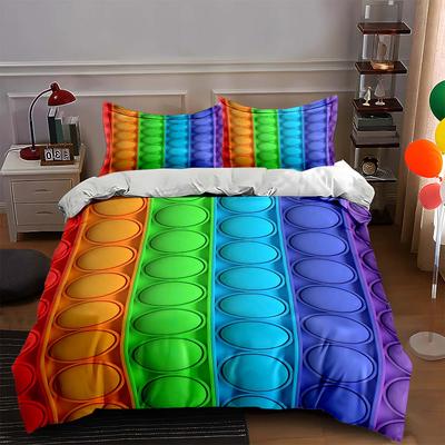 Rainbow Bubble Texture Bedding Duvet Cover Sets Duvet Covers Pillowcases Gifts (1 * Duvet Cover 2 * Pillowcases, Without Duvet Insert)