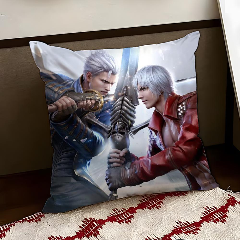 DDevil May CryS Cushion Cover Reversible Soft Durable Pillow Cover Home Car MultiScene Use for Daily Comfort