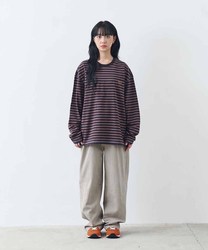 Nontai Stripe Long Sleeve T-Shirt (Charcoal)