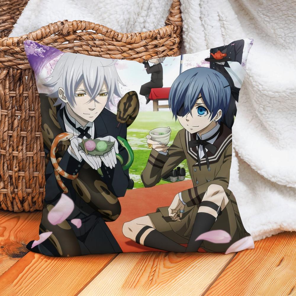 The Book Black Butler Pillow Case Home Decoration Cushion Cover Suitable For Office Sofa Bedroom Car