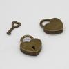 Mini-hjärtformat metallhänglås med nyckel - dekorativt legeringslås