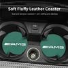 2Pcs Suede Leather Coaster Car Water Cup Anti-slip Pad Mat Auto Interio For Mercedes Benz AMG Smart W205 C300 W203 W206 W108 W12